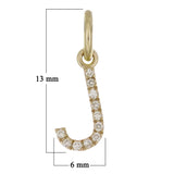 14k Yellow Gold Diamond Initial Letter J Charm Pendant - Letter J,Yellow