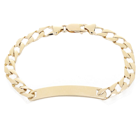 14k Yellow Gold Solid Cuban ID Bracelet 6.6