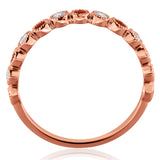 14k Rose Gold 0.25ctw Ruby & Diamond Half Eternity Stacking Band