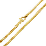 Italian 14k Yellow Gold Solid Diamond Cut Franco Chain Necklace 18" 2.5mm 17.3g - 18"