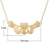 14k Yellow Gold Irish Claddagh Pendant Necklace 20" 3.1 grams - Yellow