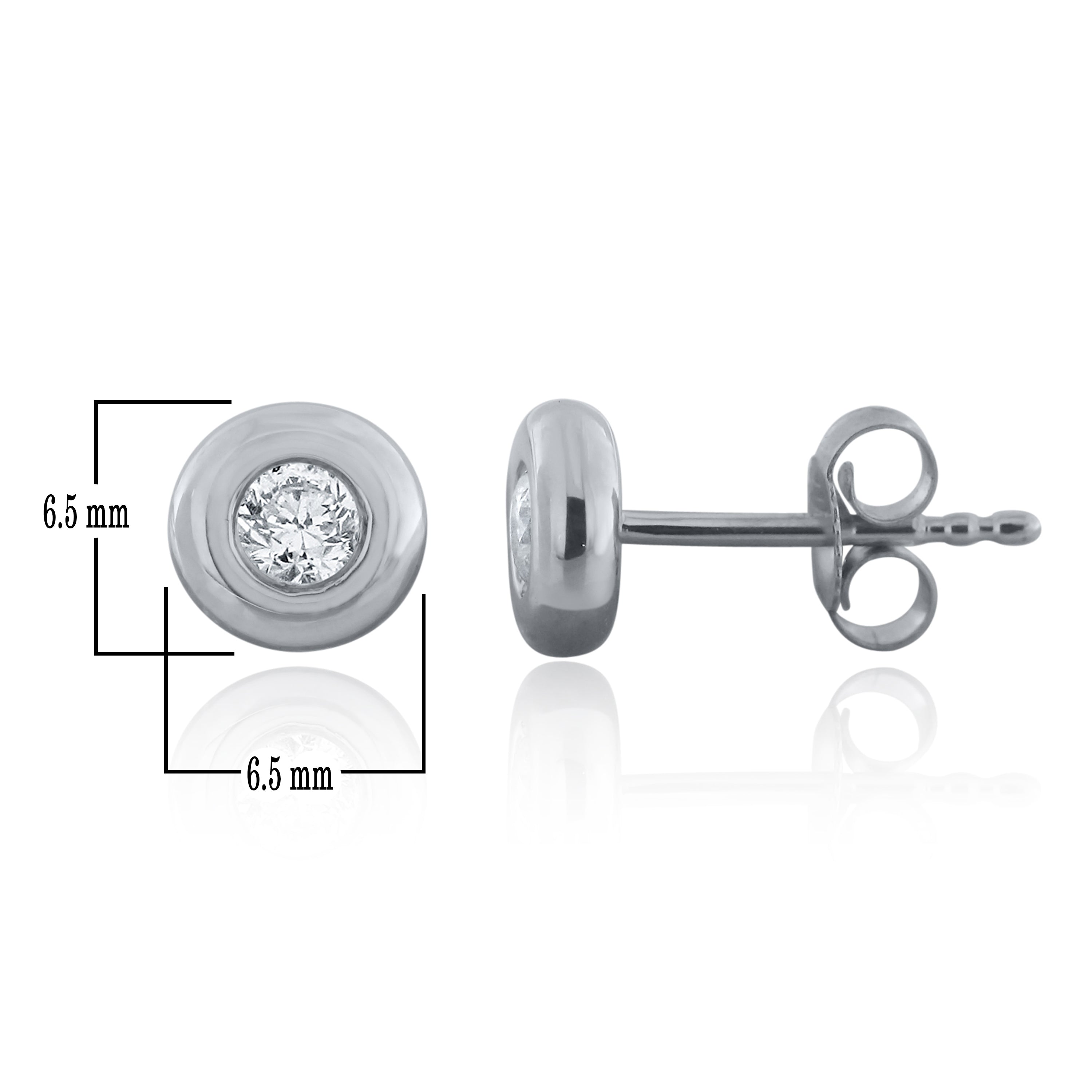 10k White Gold 1/5 cttw Round Diamond Stud Earrings