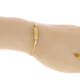 Italian 14k Two Tone Gold Engravable Baby Kids ID Cuban Bracelet 5.5" 2 grams