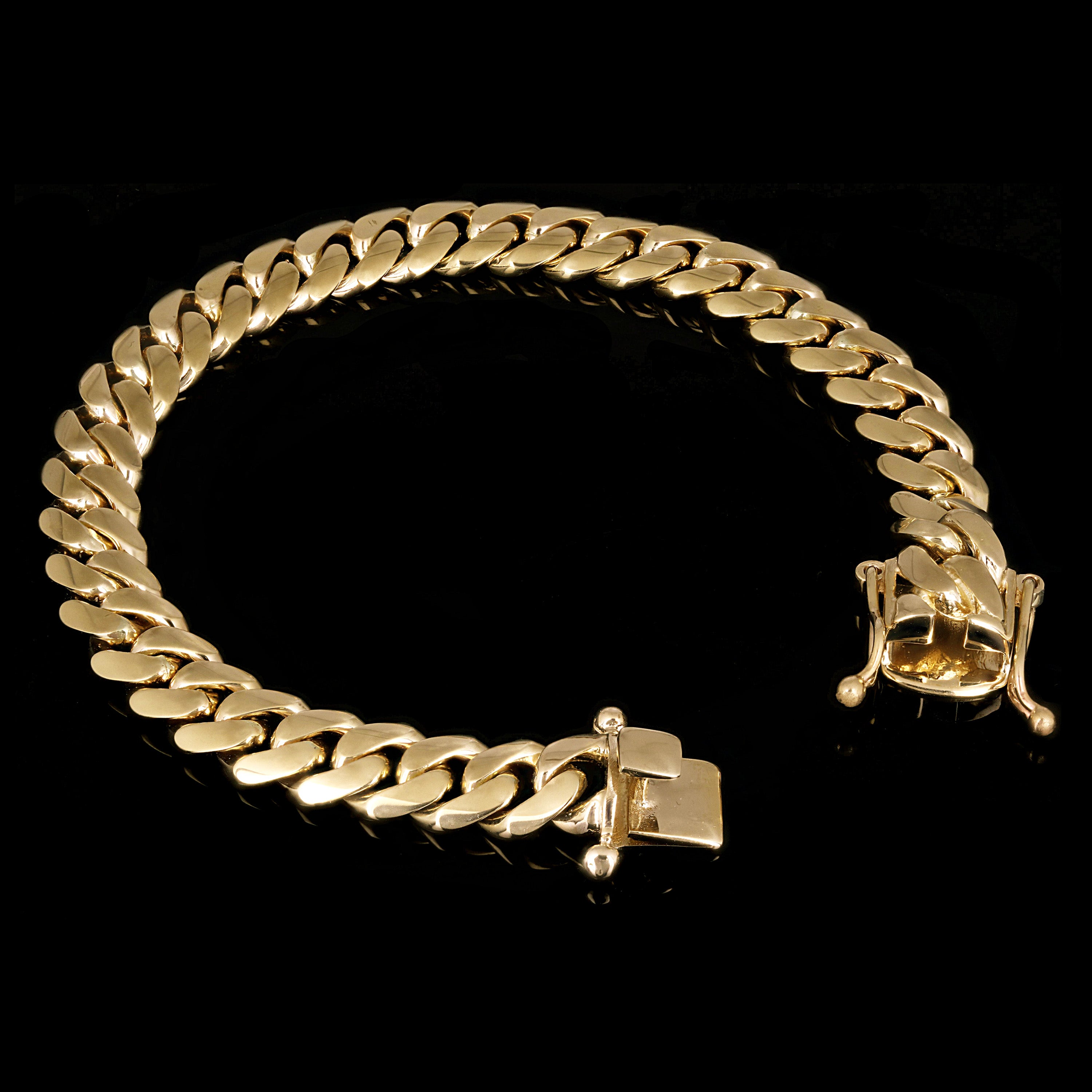 Men's 14k Yellow Gold Solid Heavy Miami Cuban Link Bracelet 7.5" 10mm 62.7 grams