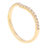 14k Yellow Gold Diamond Chevron Stackable Ring Size 6 - Yellow