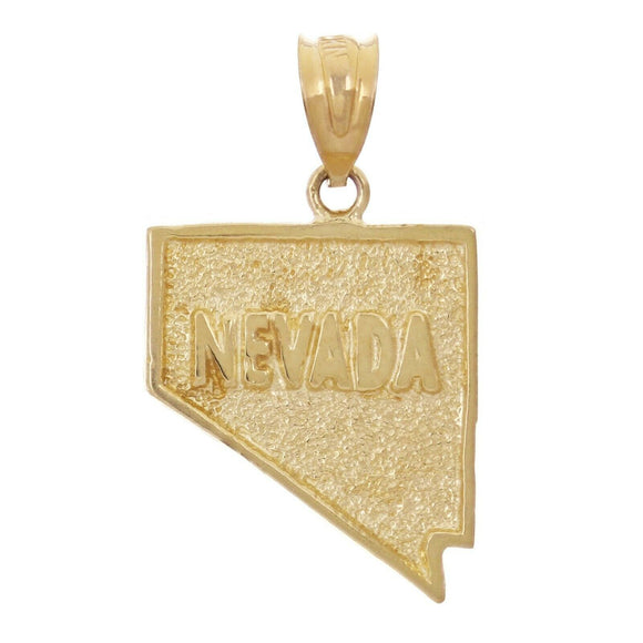 14k Yellow Gold Travel Souvenir USA State Nevada Charm Pendant 1.7 grams