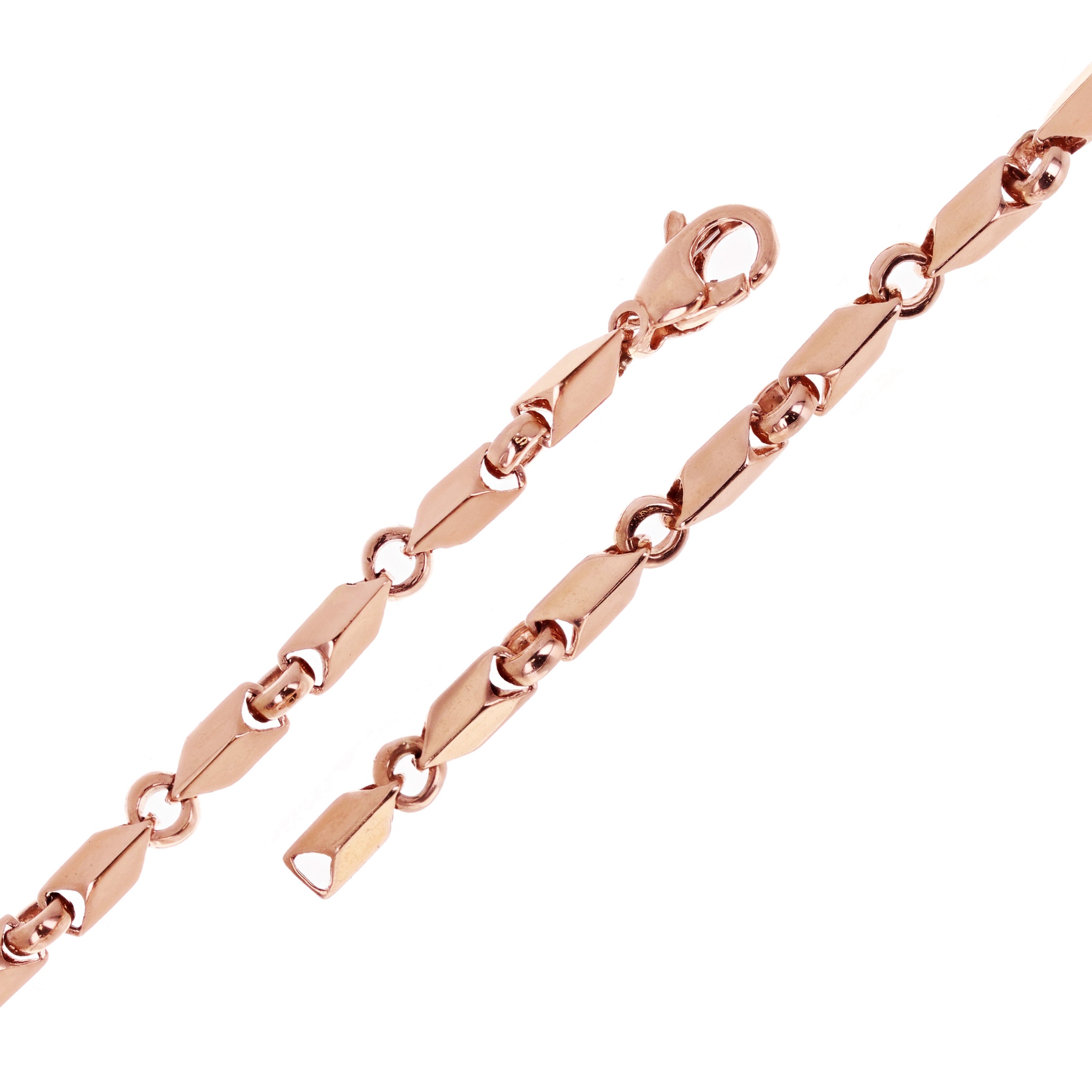 14k Rose Gold Solid Handmade Fancy Link Bracelet 7" 5mm 12.4 grams - Rose,7" 12.4 grams