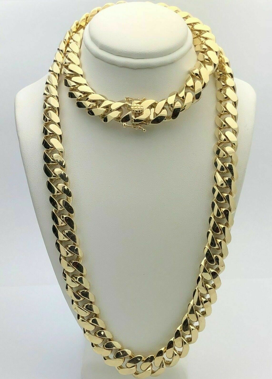 Men's 10k Yellow Gold Solid Heavy Miami Cuban Chain Necklace 28" 12.5mm - 267.9g - 28"
