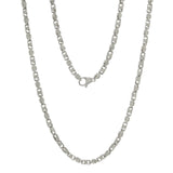 14k White Gold Handmade Fashion Link Necklace 24" 4.5mm 42.5 grams - White,24"