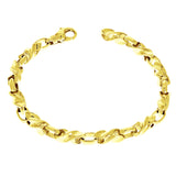 10k Yellow Gold Solid Handmade Fashion Link Bracelet 7" 6.5mm 26 grams - Yellow,0.7" 26 grams