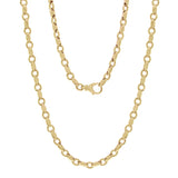 Men's 14k Yellow Gold Handmade Fashion Link Necklace 20" - 30" 6.5mm