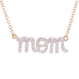 14k Yellow Gold Diamond Accent MOM Inscribed Layering Adjustable Necklace - Yellow
