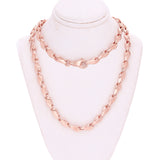 14k Rose Gold Handmade Fashion Link Necklace 26" 5.8mm - Rose,26"