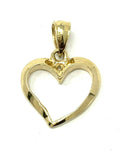 14k Yellow Gold High Polished Open Heart Classic Charm Pendant 1.4 grams