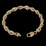Men's Solid 10k Yellow Gold Diamond Cut Rope Chain Bracelet 9.5" 9mm 45.3 grams