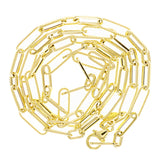 Italian 14k Yellow Gold Plain & Rope Paper Clip Link Necklace 18" 3.7mm 4.9 grams
