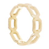 14k Yellow Gold Wide Hexagon Stackable Ring Size 8 5.7mm 4.2 grams