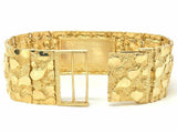 14k Yellow Gold Nugget ID Bracelet 8.5" 31mm 98.3 grams
