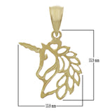 14k Yellow Gold Solid Mystical Creature Unicorn Charm Pendant 0.6 gram - Yellow