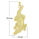 14k Yellow White or Rose Gold Crocodile Alligator Pendant 2" 10 grams - Yellow
