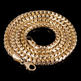 Italian 14k Yellow Gold Solid Diamond Cut Franco Chain Necklace 22" 4mm 46 grams - 22" 47.2 grams