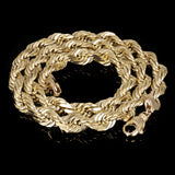 14k Yellow Gold Solid Diamond Cut Rope Chain Necklace 24" 10mm - 24",10mm