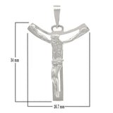 14k White Gold Jesus Crucifix Cross Religious Charm Pendant 3.5 grams - White