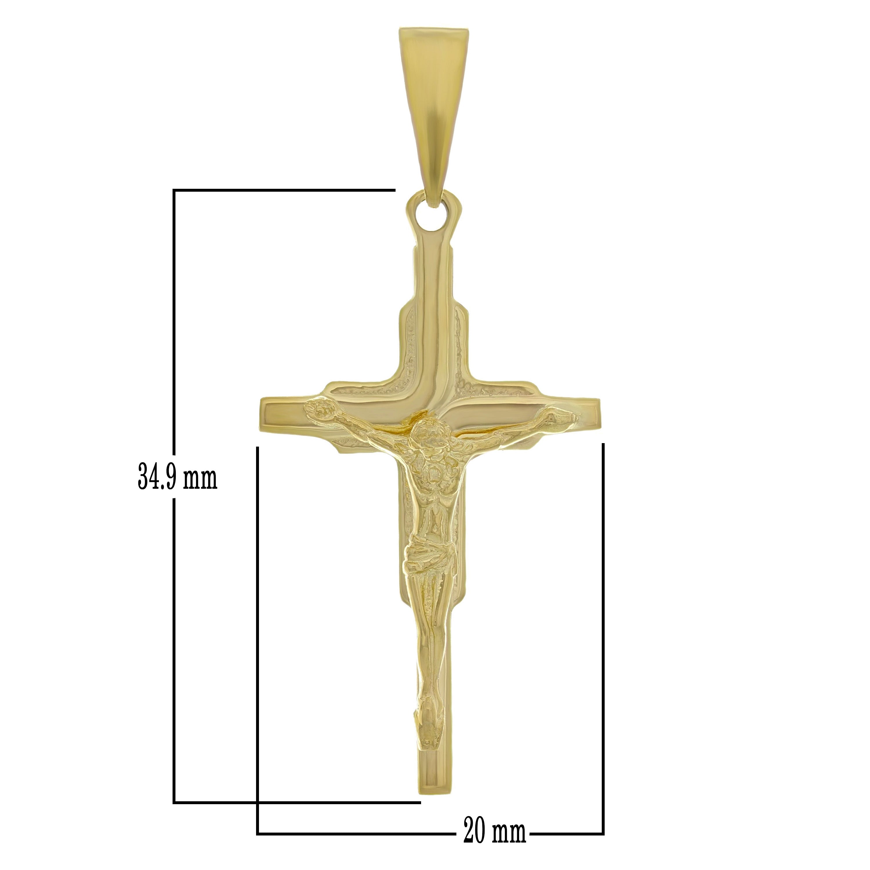 14k Yellow Gold Jesus Christ Crucifix Cross Religious Charm Pendant 2.6 grams - Yellow