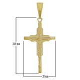 14k Yellow Gold Jesus Christ Crucifix Cross Religious Charm Pendant 2.6 grams - Yellow
