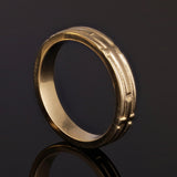 14k Yellow Gold  Sideways 3D Cross Ring Band Size 8 - 3.7mm 5.1 grams