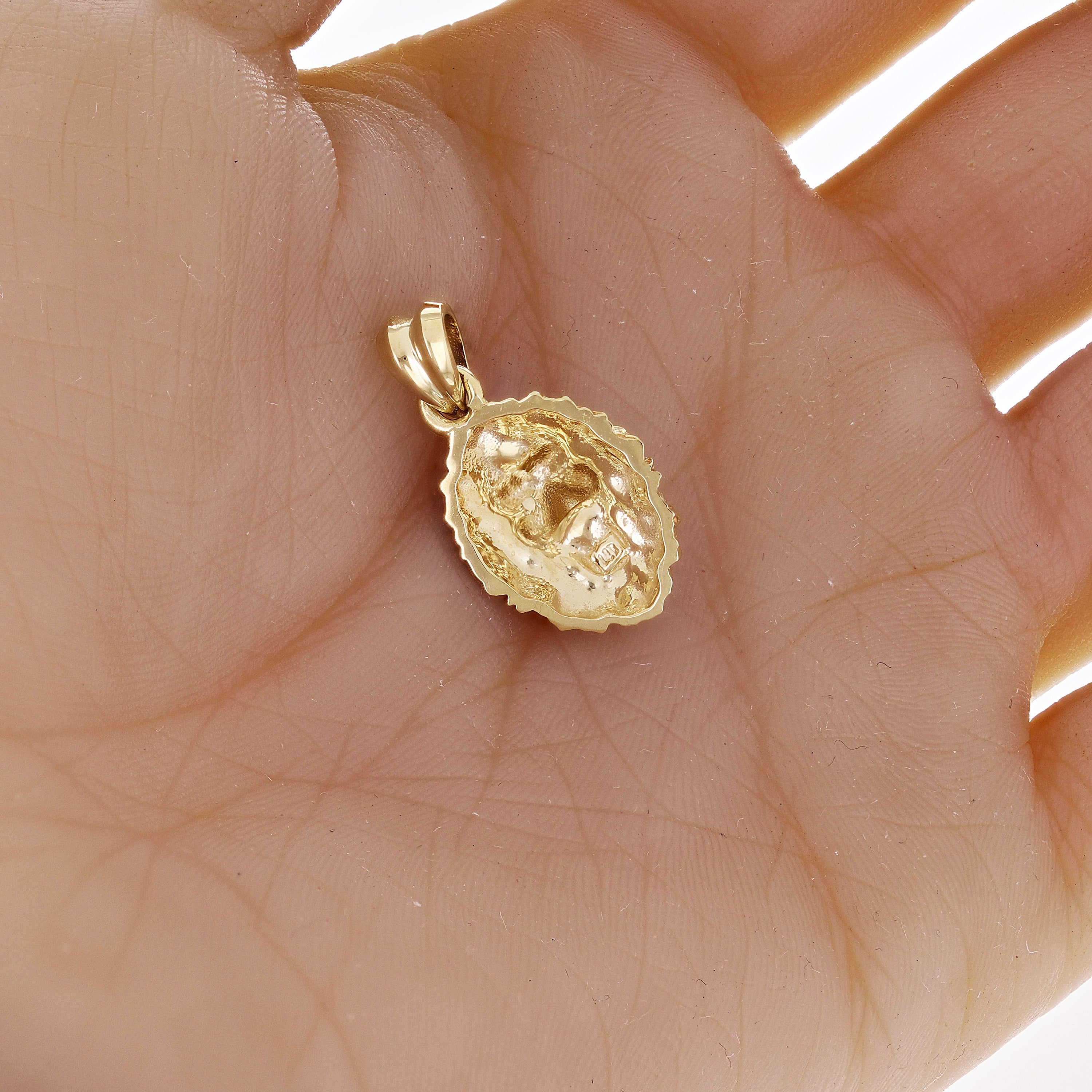 10k Yellow Gold 3D Lion Head Charm Pendant 1.1" 3.5 grams