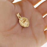 10k Yellow Gold 3D Lion Head Charm Pendant 1.1" 3.5 grams