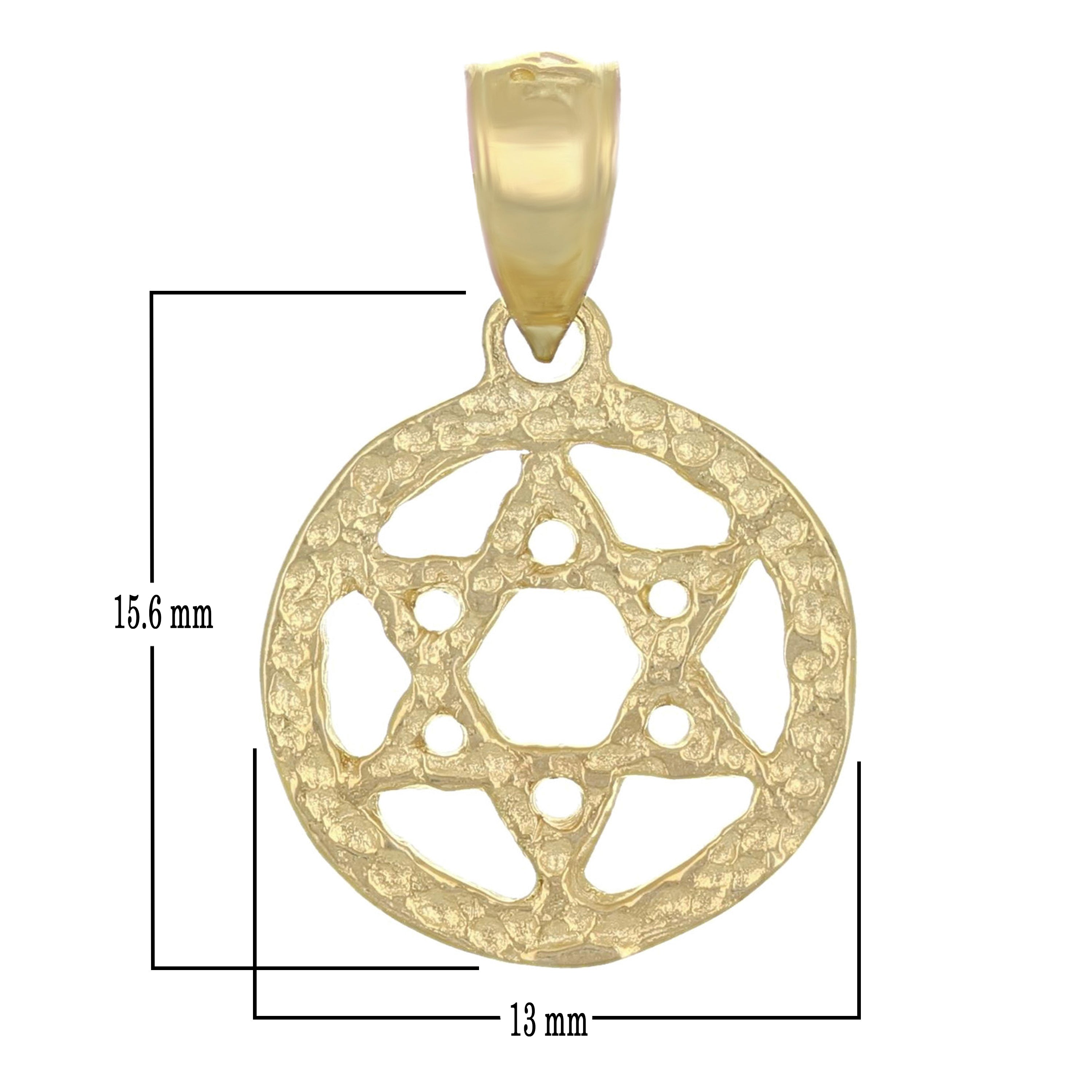 14k Yellow Gold Solid Jewish Star of David Charm Pendant 1.2 grams - Yellow