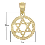 14k Yellow Gold Solid Jewish Star of David Charm Pendant 1.2 grams - Yellow