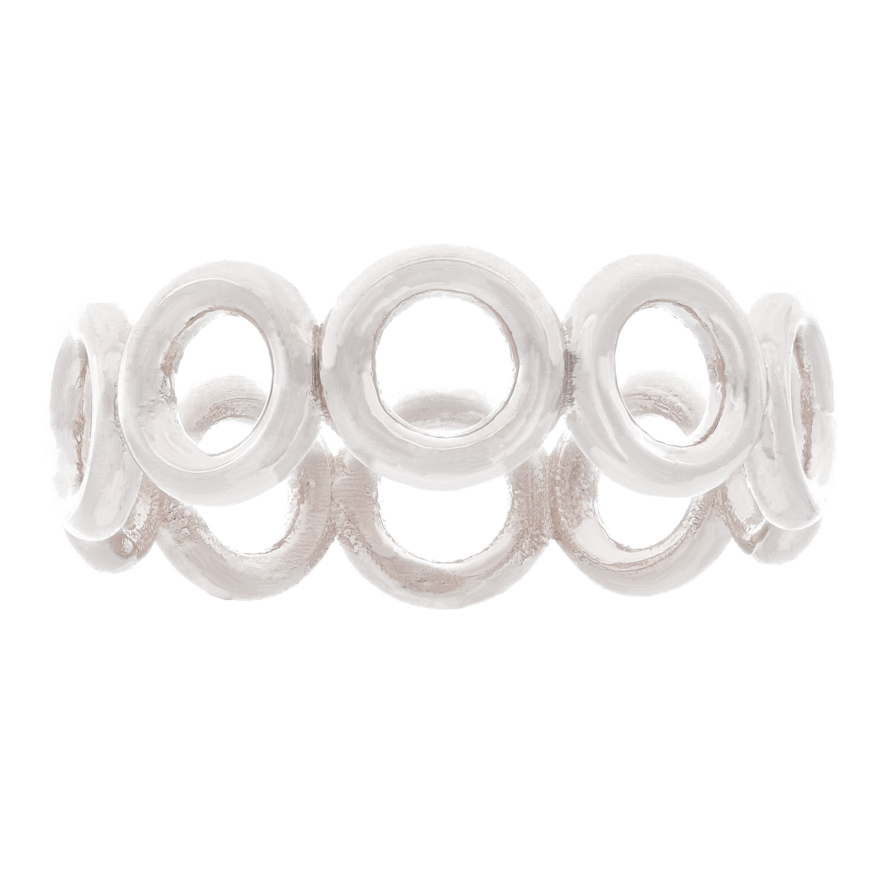 14k White Gold Bright Polished Open Eternity Circle Stackable Ring Band Size 7 - White