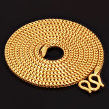 Italian 24k Yellow Gold Solid Franco Chain Necklace 20" 2mm 19.6 grams - 20" 19.6 grams