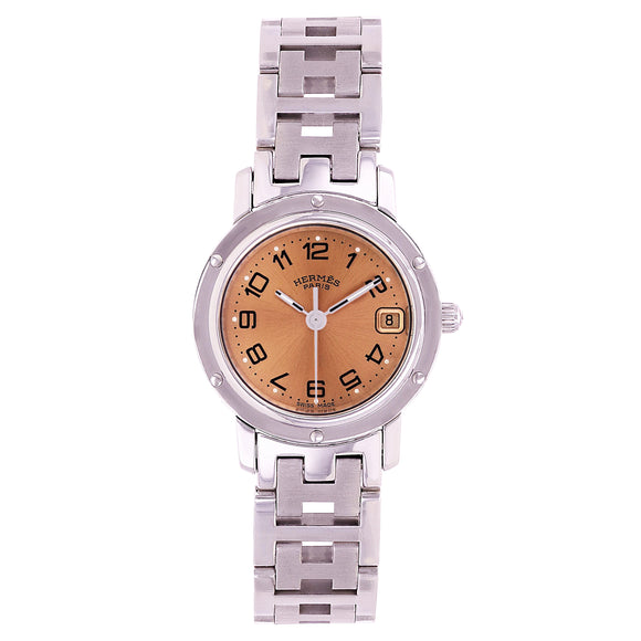 Hermes Ladies Clipper Stainless Steel Quartz