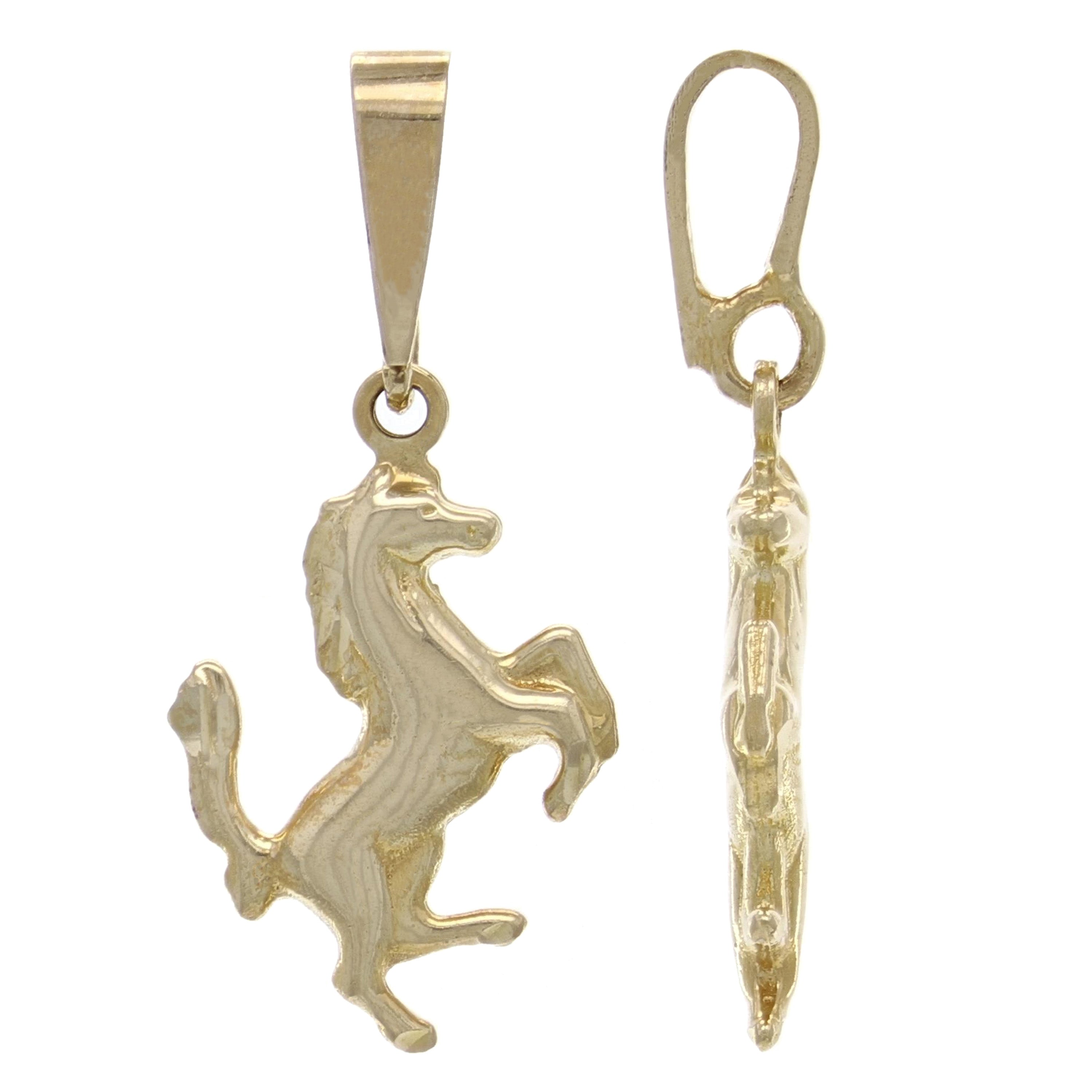 14k Yellow Gold Running Horse Jumping Horse Charm Pendant 1.8 grams - Yellow