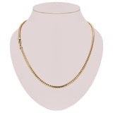 Italian 14k Yellow Gold Solid Diamond Cut Franco Chain Necklace 4 mm 20", 22", 24", 26", 28"