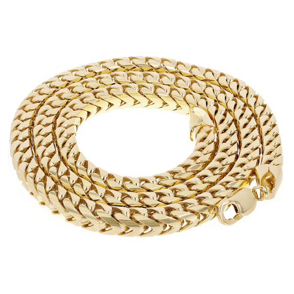 Men's 14k Yellow Gold Heavy Solid Franco Chain Necklace 32