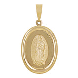 Italian 14k Yellow Gold Our Lady of Guadalupe Virgin Mary Charm Pendant 1" 1.6g - Medium