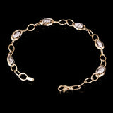 Italian 14k Two-Tone Gold Multiple Oval Links Fancy Bracelet 7.5" 3 grams