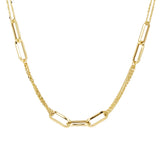 Italian 14k Yellow Gold Paper Clip Link Rolo Chain Necklace 18" 6.7 grams