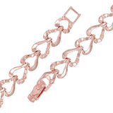 10k Rose Gold Half Plain & Heart Nugget Bracelet 7" 8.6mm 11.5 grams - Rose,7"