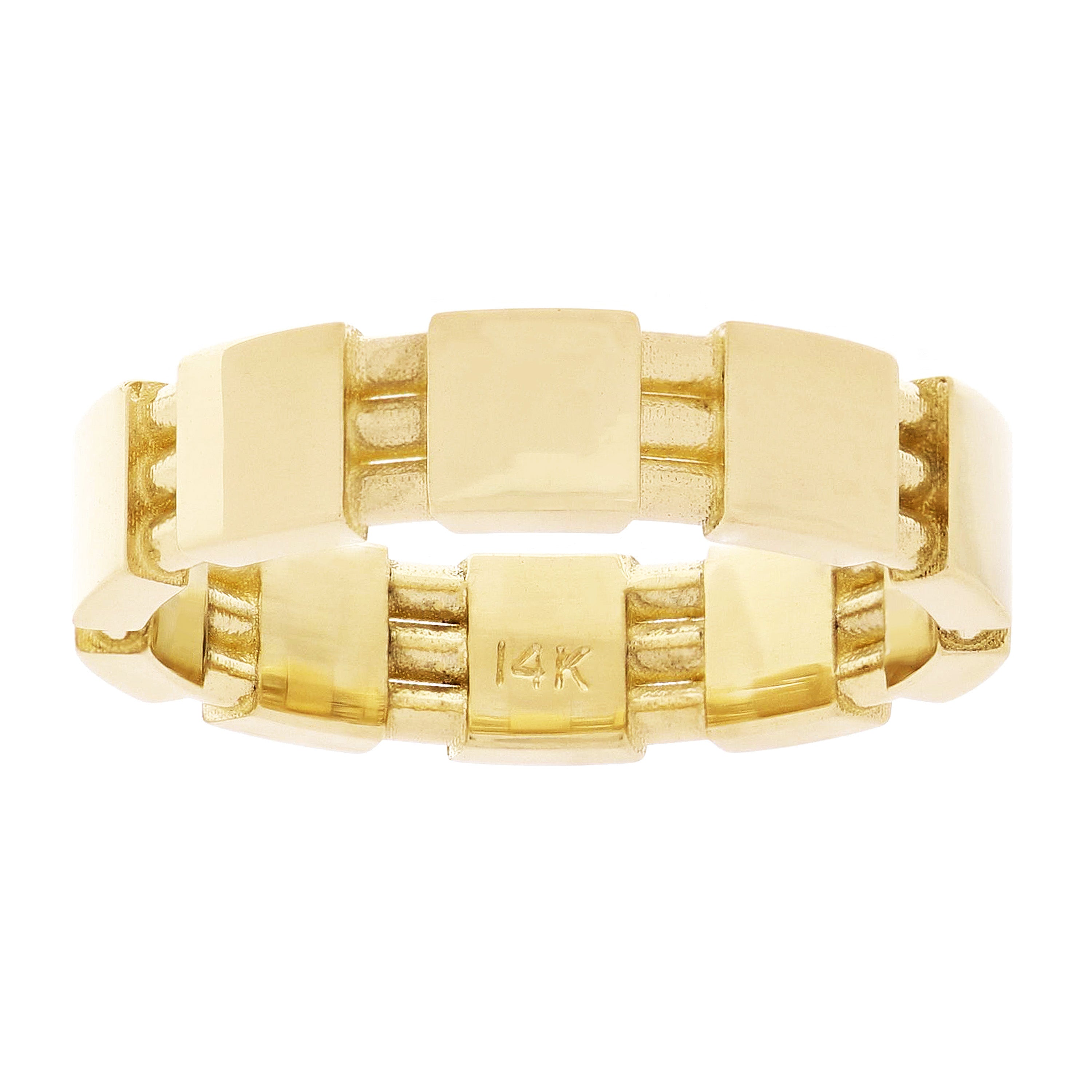 Men's 14k Yellow Gold Barrel Ring Band Size 8 - 4.8mm 6.1 grams