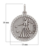 14k White Gold  Diamond Zodiac Sign Virgo Pendant - Virgo,White