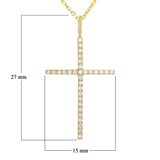 14k Yellow Gold Diamond Cross Pendant Necklace 18" - Yellow