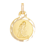 14k Yellow Gold St. Francis of Assisi Charm Pendant 15mm x 10mm 0.7 gram - Medium
