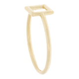 14k Yellow Gold Bright Polished Open Polygon Square Slim Stackable Ring Size 7 - Yellow