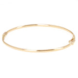 Italian 14k Yellow Gold Hollow Polish Hinged Bangle Bracelet 7" 2.5mm 2.6 grams